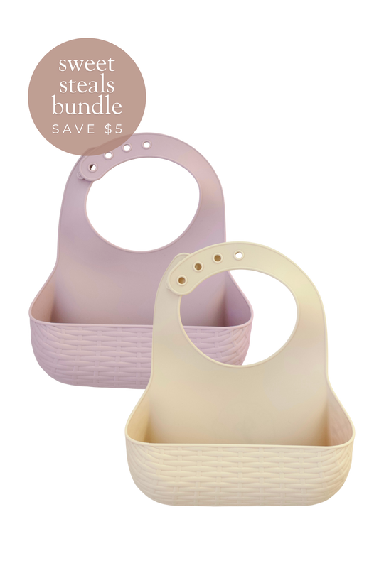 2-Pack Picnic Bib || Cherry Blossom + Vanilla