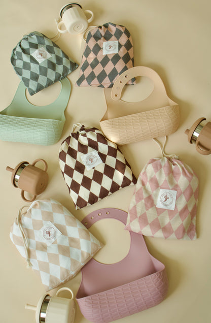 2-Pack Picnic Bib || Matcha + Vanilla