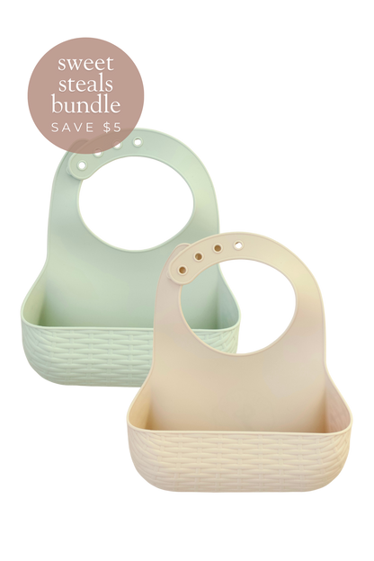 2-Pack Picnic Bib || Matcha + Vanilla