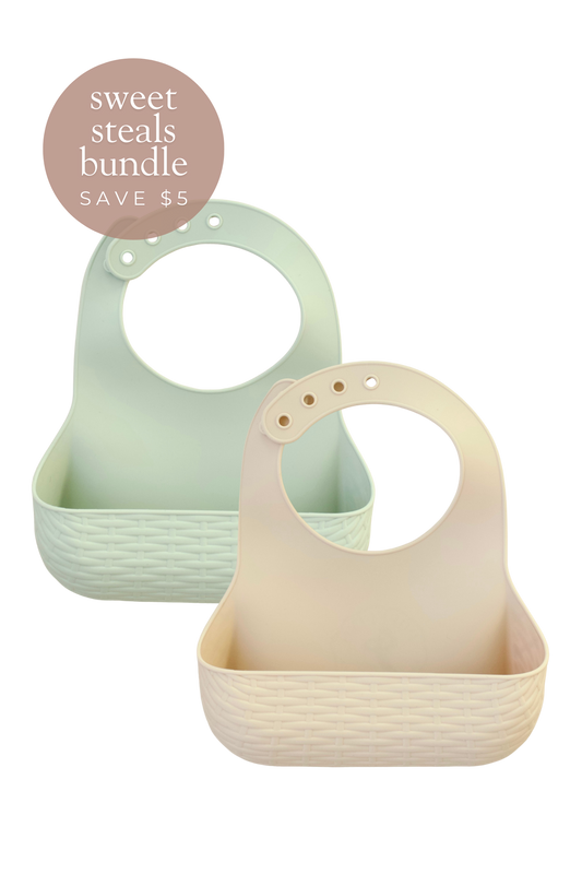 2-Pack Picnic Bib || Matcha + Vanilla